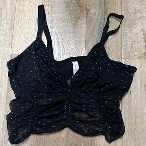 Colsie Black Crop Top with Silver Accents